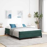 vidaXL Lit boxspring avec matelas Vert foncé 160 x 200 cm Velours