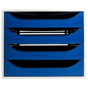 Module De Classement Ecobox Office 4 Tiroirs - Bleu Nuit - Exacompta