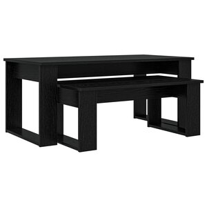 vidaXL Ensemble de tables basses 2 Pièces Chêne noir Bois d'ingénierie