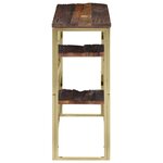vidaXL Table console doré acier inoxydable et bois de mélèze massif