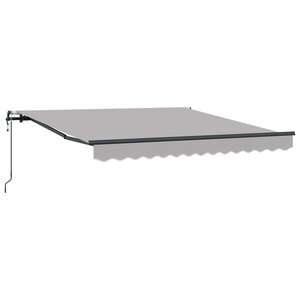 vidaXL Auvent Rétractable Gris clair 350 x 250 cm Tissu et Aluminium