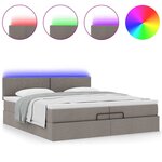VidaXL Cadre de lit ottoman avec matelas taupe 200x200cm tissu