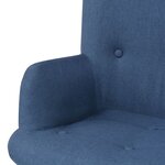 vidaXL Fauteuil avec repose-pied Bleu Tissu