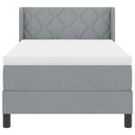 vidaXL Lit boxspring avec matelas avec matelas Gris clair 90 x 190 cm