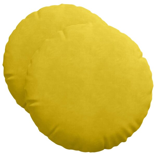 vidaXL Coussins de siège 2 Pièces Jaune Ø 40 x 13 cm Velours