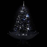 vidaXL Arbre de Noël neigeux avec base de parapluie Noir 140 cm PVC