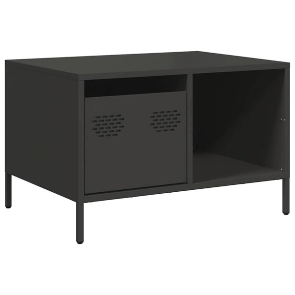 vidaXL Table basse noir 68 5x50x43 5 cm acier laminé à froid