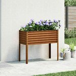 vidaXL Jardinière de jardin 100 x 45 x 90 cm Acier patiné