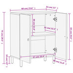 vidaXL Armoire latérale 60x33x75 cm bois massif de manguier