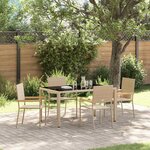 vidaXL Ensemble de salle à manger pour jardin 5 Pièces Beige