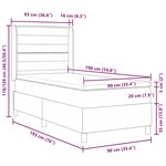 vidaXL Lit à ressorts avec matelas Noir 90 x 190 cm tissu