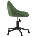 vidaXL Chaise pivotante de salle à manger Vert foncé Velours