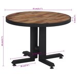 vidaXL Table basse ronde Ø55x40 cm teck de récupération massif