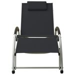 vidaXL Chaise longue avec oreiller Textilène Noir