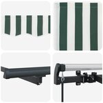 vidaXL Auvent Rétractable Vert et blanc 350 x 200 cm