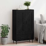 vidaXL Haut Armoire Chêne noir 69 5 x 31 x 115 cm Bois d'ingénierie
