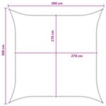 vidaXL Voile d'ombre Gris clair et blanc 3 x 3 m HDPE