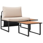 vidaXL Canapé de Jardin 2 Pièces Une Place avec Coussins Taupe