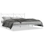 vidaXL Cadre de lit métal sans matelas et tête de lit blanc 183x213 cm
