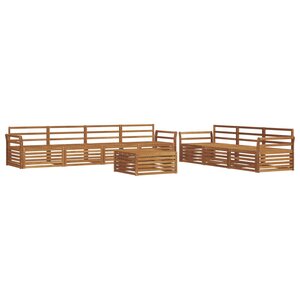 vidaXL Ensemble de canapés d'extérieur 8 Pièces Naturel