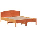 vidaXL Cadre de lit sans matelas cire marron 135x190cm bois pin massif