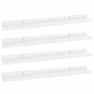 vidaXL Étagères murales 4 Pièces Blanc brillant 60x9x3 cm