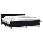 vidaXL Sommier à lattes de lit avec matelas noir 180x210 cm velours
