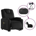 vidaXL Fauteuil inclinable de massage électrique noir similicuir