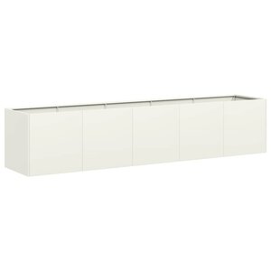 vidaXL Jardinière blanc 200x40x40 cm acier laminé à froid