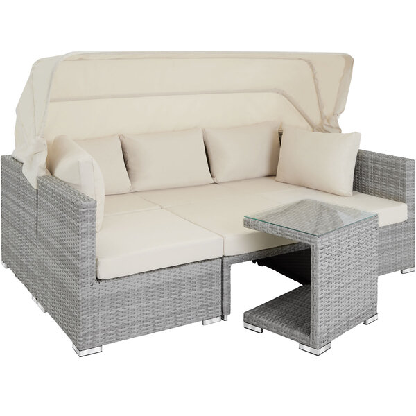 Tectake Canapé de jardin SAINT MARIN modulable - gris clair