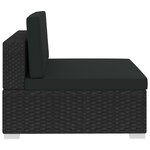 vidaXL Salon de jardin 4 Pièces avec coussins résine tressée noir