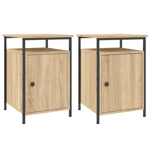 vidaXL Tables de chevet 2Pièces chêne sonoma 40x42x60cm bois d'ingénierie