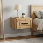 vidaXL Cabinet de chevet mural 2 pc Chêne artisanal 34 5 x 33 x 20 cm