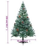 vidaXL Arbre de Noël givré pré-éclairé et pommes de pin 150 cm