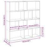 vidaXL Bibliothèque chêne fumé 132x29x141 5 cm bois d'ingénierie