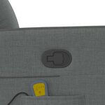 vidaXL Fauteuil inclinable de massage en tissu gris foncé