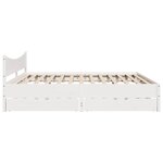 vidaXL Cadre de lit avec tiroirs blanc 200x200 cm bois massif de pin