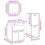 vidaXL Ensemble de meubles de salle de bain 4 Pièces chêne sonoma