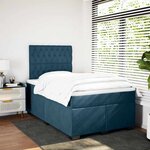 vidaXL Sommier à lattes de lit et matelas bleu 120x200 cm velours