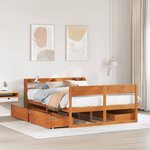 vidaXL Cadre de lit sans matelas cire marron 140x200cm bois pin massif