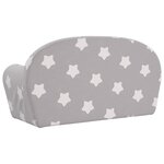 vidaXL Canapé-lit pour enfants 2 places gris clair avec étoiles