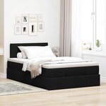 vidaXL Lit ottoman avec matelas noir 120x190 cm tissu