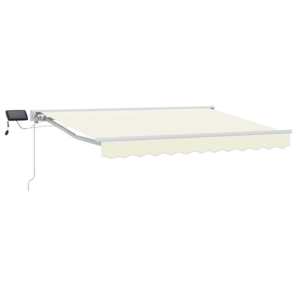 vidaXL Cadre de store manuel avec LEDs Crème et Blanc 3 x 2 5 m