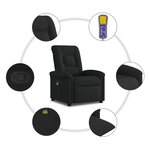 vidaXL Fauteuil de massage inclinable Noir Tissu