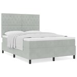 vidaXL Lit à ressorts avec matelas Gris clair 140 x 200 cm Velours