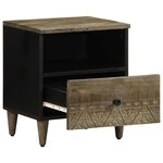 vidaXL Table de chevet gris clair 40x33x46 cm bois de manguier solide