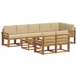 vidaXL Ensemble de canapés d'extérieur 9 pc Naturel et Beige