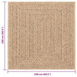 vidaXL Tapis ZIZUR 240x240 cm aspect de jute intérieur et extérieur
