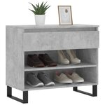 vidaXL Armoire à chaussures Gris béton 70x36x60 cm Bois d'ingénierie