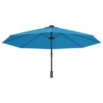 vidaXL Parasol mural avec LED bleu mer 290 cm